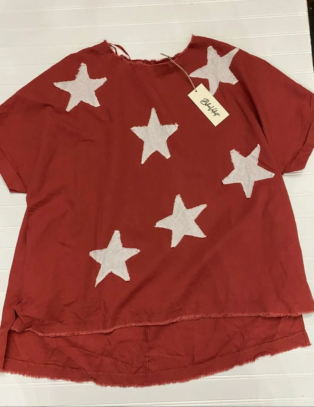 Blue Velvet Boutique Shirt & Pants Rust Star Set Sz Large